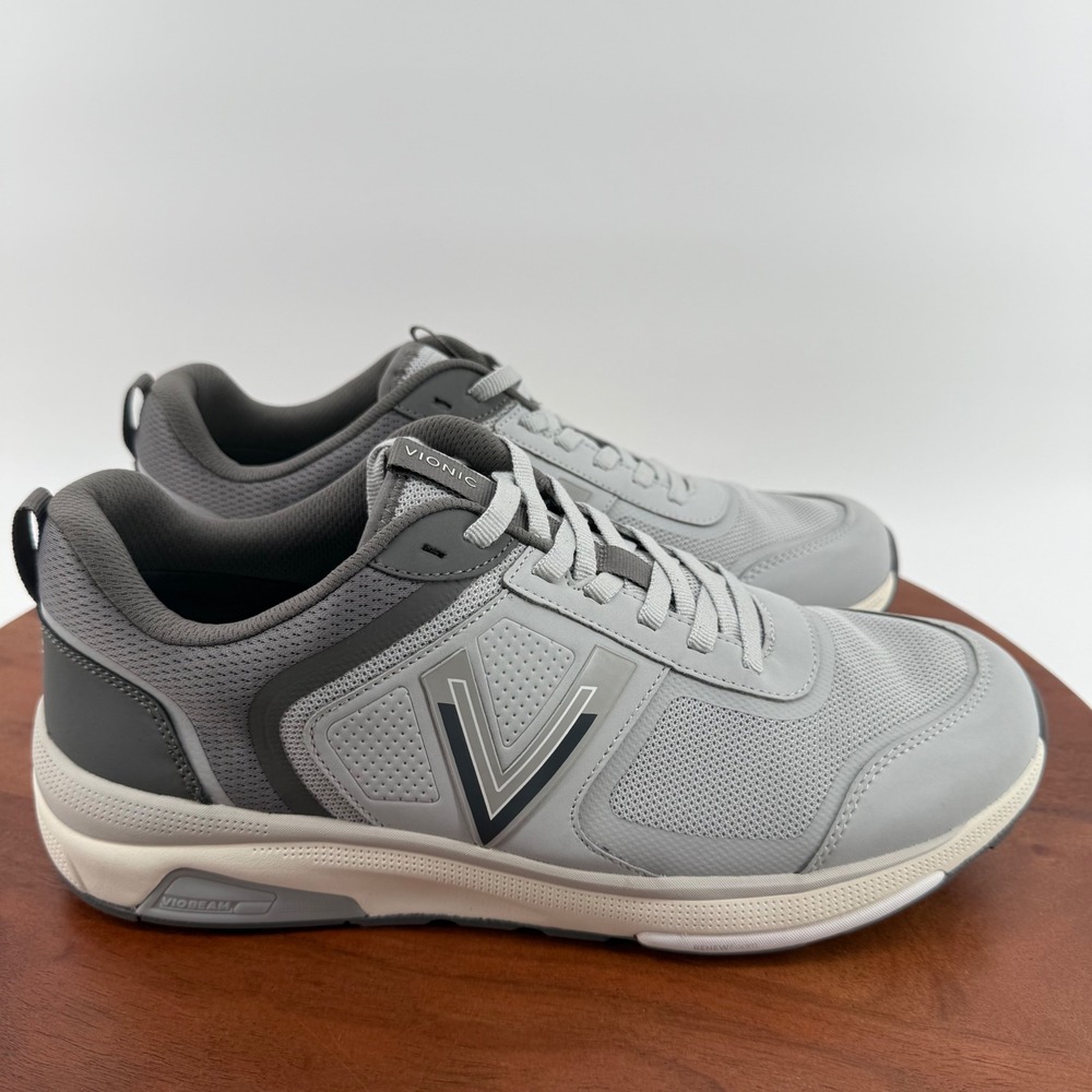 Vionic WSTRIDER 001 Walking Sneakers Women Grey Mesh Orthotic Support Size 12 M